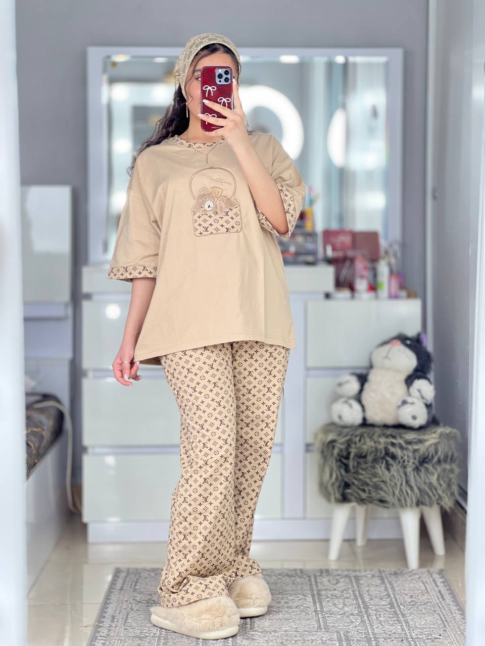 ست بگی خرس و سبد نسکافه ای کد 6282