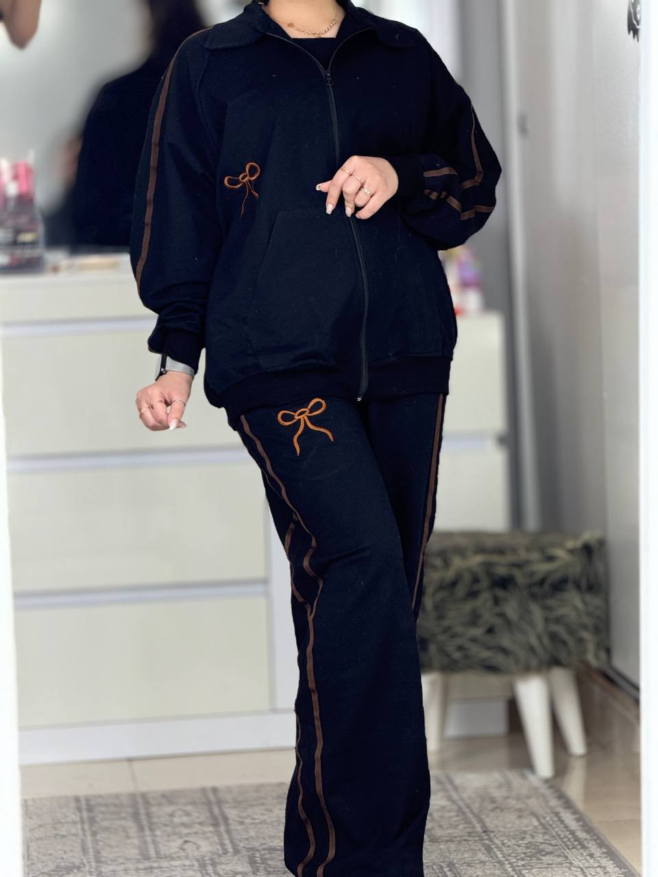 ست سوییشرت شلوار پاپیون کد 6299